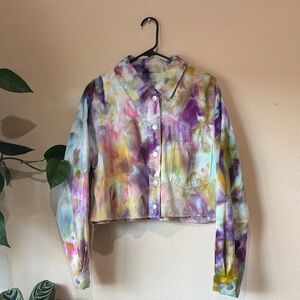 Hand dyed corduroy crop jacket